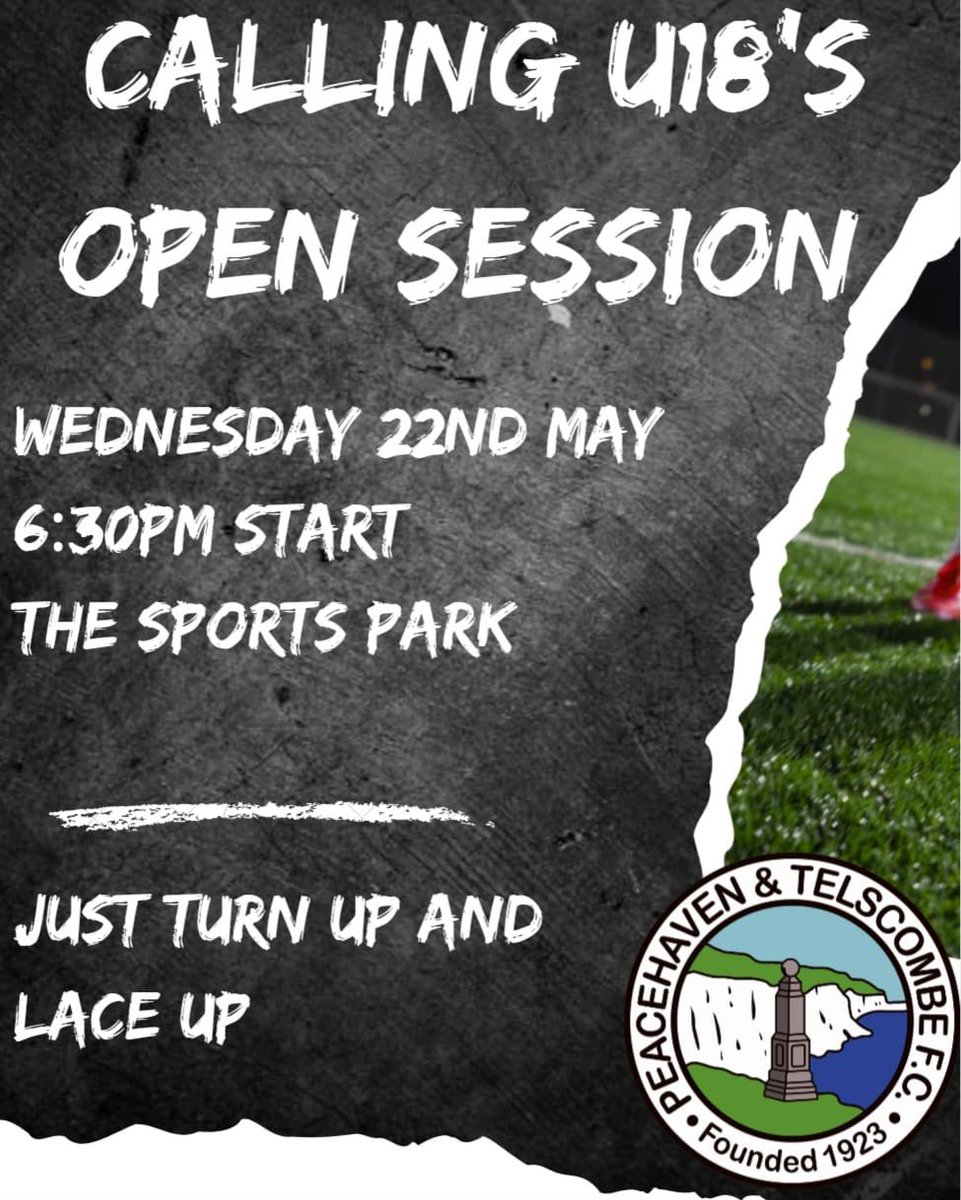 🚨 U18’s OPEN SESSION 🚨 We are holding an open session for all U18’s interested in joining the Haven for the new season. Wednesday 22nd May! 18:30pm start! Just lace up and turn up!