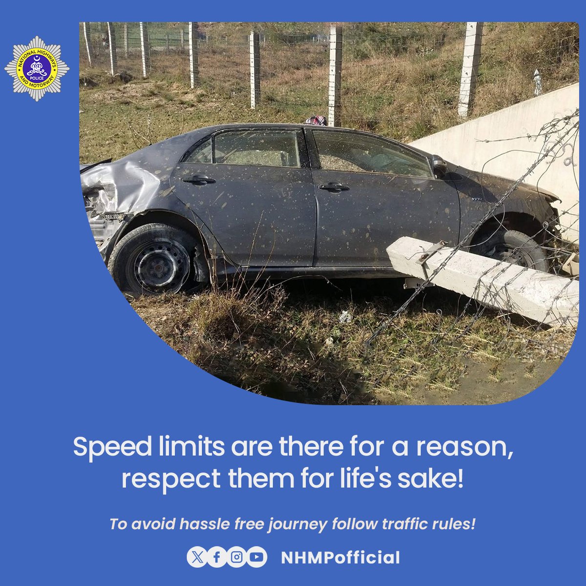 NHMPofficial's tweet photo. Overspeeding can be fatal, Avoid it!
#Avoid_Overspeeding https://t.co/OiwFfl4gU8
