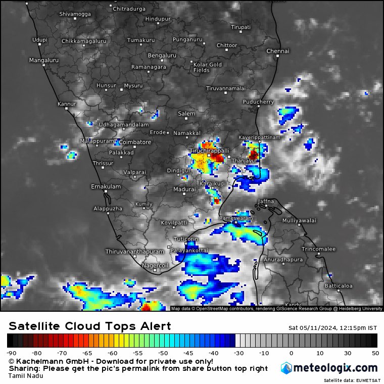 Salem Madurai and widespread intense thunderstorms across Kerala. Many places started getting intense rainfall activity more to follow. #TNRains #Keralarains