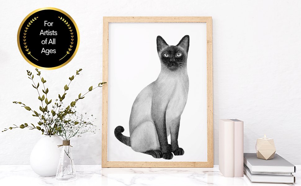 Draw 50+ Classy and Confident Cat Portraits ORDER yours today! bit.ly/48EHZxA #pencildrawing #giftideas2024 #catlife #catlovers