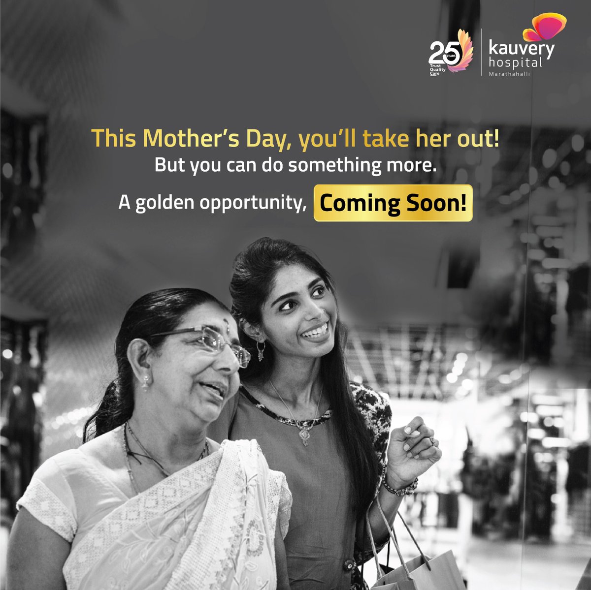 This Mother's Day, treat Mom to more than just a meal out. Give her the gift of good health. A golden opportunity awaits you at Kauvery Hospital.

Stay Tuned!

#multispecialityhospital #kauveryhospitals #mothersday #comingsoon