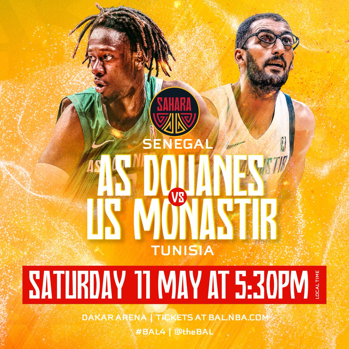 Saturday BAL Games in Dakar! #BAL4 ⏰14:30: Rivers Hoopers 🇳🇬 v APR 🇷🇼 ⏰17:30: AS Douanes 🇸🇳 vs US Monastir 🇹🇳 🎫 Get your tickets now: BAL.NBA.com 👀Watch the games live on: 📺youtube.com/@thebal 📲BAL.NBA.com / NBA App 💻bal.nba.com