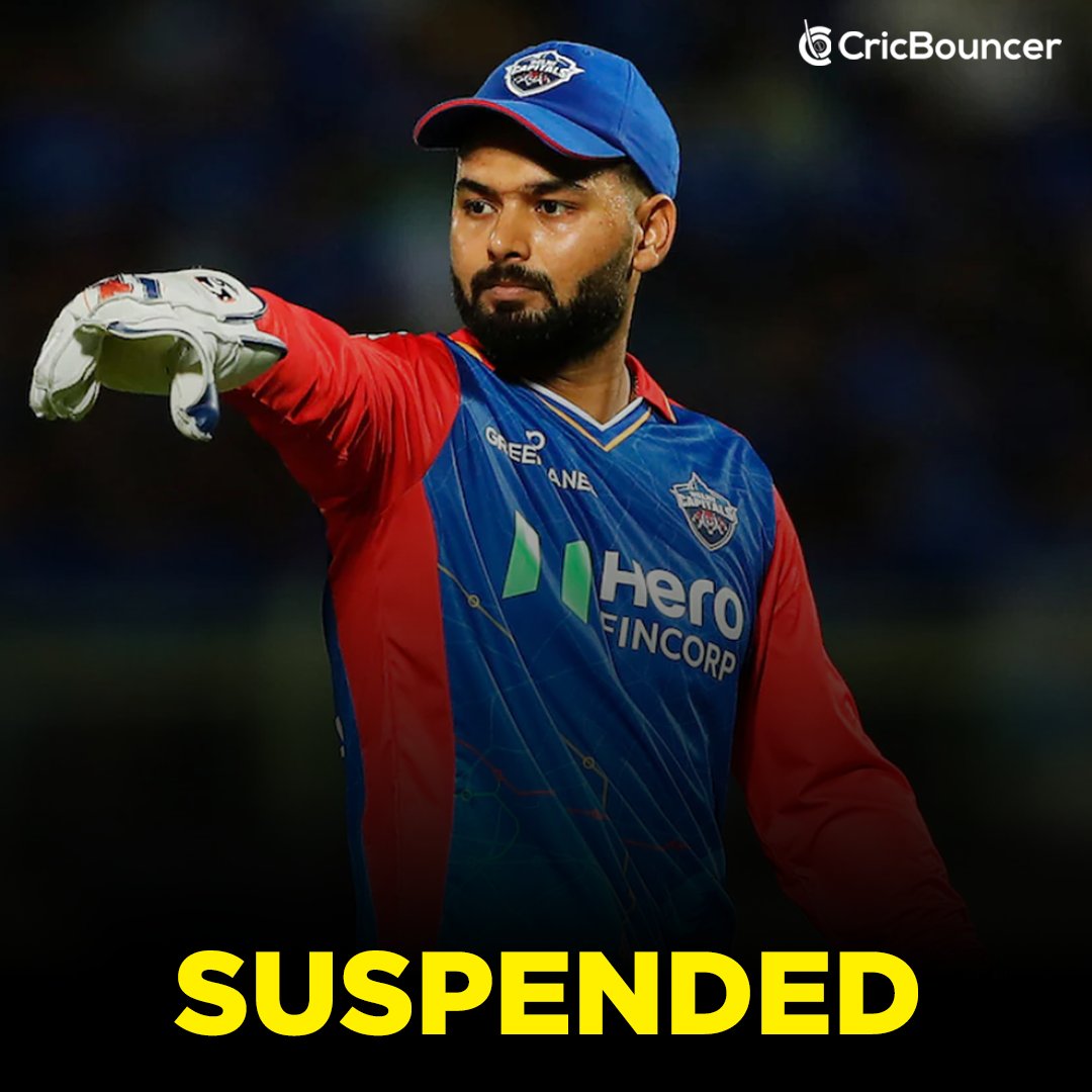 BREAKING: Rishabh Pant will miss RCB clash due to one-match suspension for maintaining slow over rate.

#RishabhPant #DelhiCapitals #RCB #IPL2024 #Cricket #CricBouncer