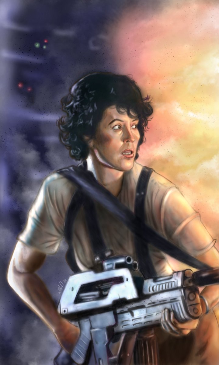 Ellen Ripley -  digital painting #alien #aliens #ellenripley #sigourneyweaver #scifi #digitalpainting #digitalillustration #art #fanart #movies #illustrationoftheday #illustrationartists #art #illustrator