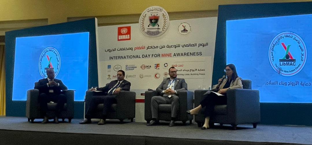 UKinLibya's tweet photo. Too many lives are lost or affected by mines in 🇱🇾. @UKinLibya joined #LibMAC for Mine Action Day to raise awareness of this important issue. 🇬🇧projects have removed over 8000 explosive remnants of war across 🇱🇾& trained the first all-female Explosive Ordnance Risk Education Team https://t.co/yLkzWILCCZ