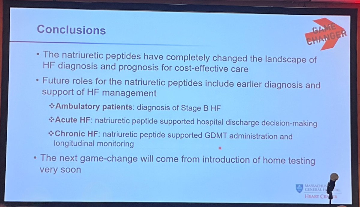 Prof @JJheart_doc summarized what’s new about #NTproBNP use in #HF❓ 📍diagnose #HF and prognosticate 📍Future roles for early diagnosis! ➡️Stage B ambulatory #HF ➡️Decision-making for #AcuteHF ➡️#GDMT administration and monitoring 📍#BNP home testing #HeartFailure2024