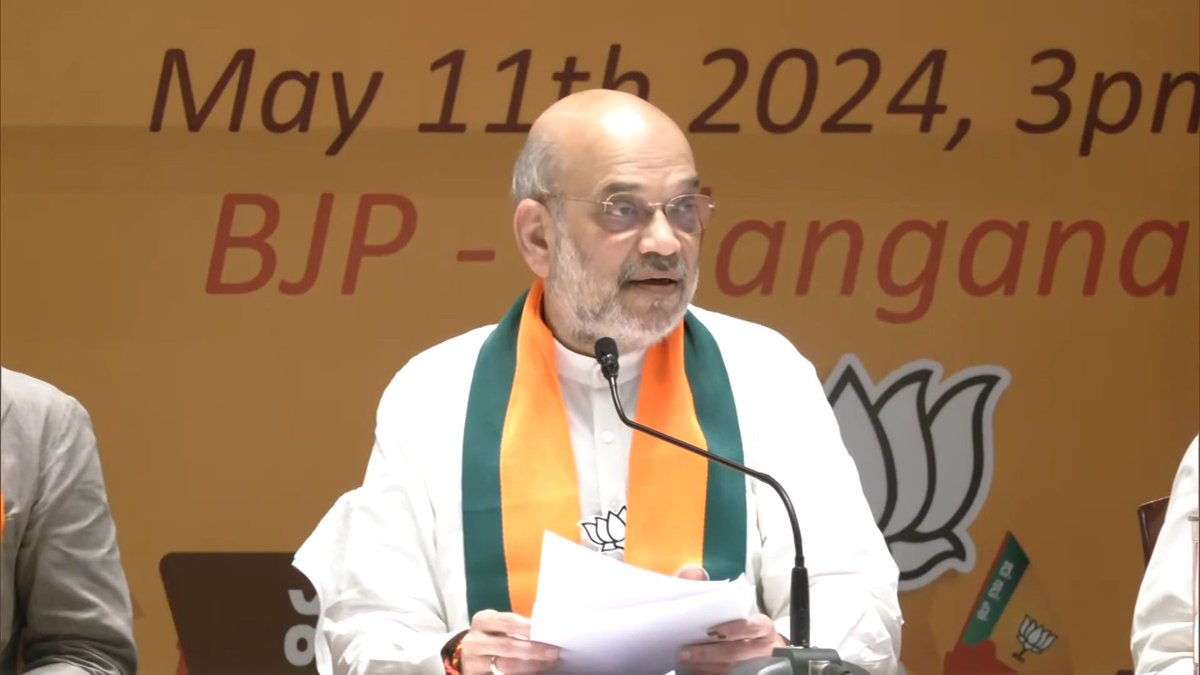 When Telangana state was formed, it was revenue surplus. However, today, it's under huge debt. The Govts of BRS and Congress have derailed the development of Telangana. In the last 10 years, Modi ji has done a lot for the development of Telangana. - Shri @AmitShah