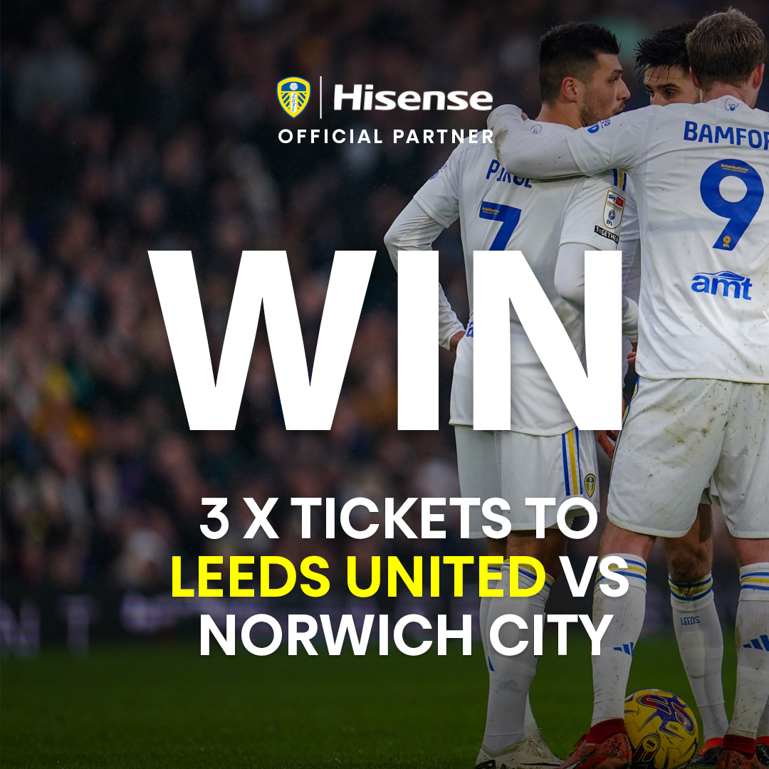 WIN x3 tickets! ⚽ @LUFC Vs Norwich PLAY-OFF game 📅 16th May!

To enter:

❤️ Like this post

💙 Follow @HisenseUK

💬 Comment who you'd bring & add #tech

⚽ Retweet/ requote this post for an extra entry!

Enter before 5pm on the 14th May (T&Cs Apply)

#Favourite #Quality #LUFC
