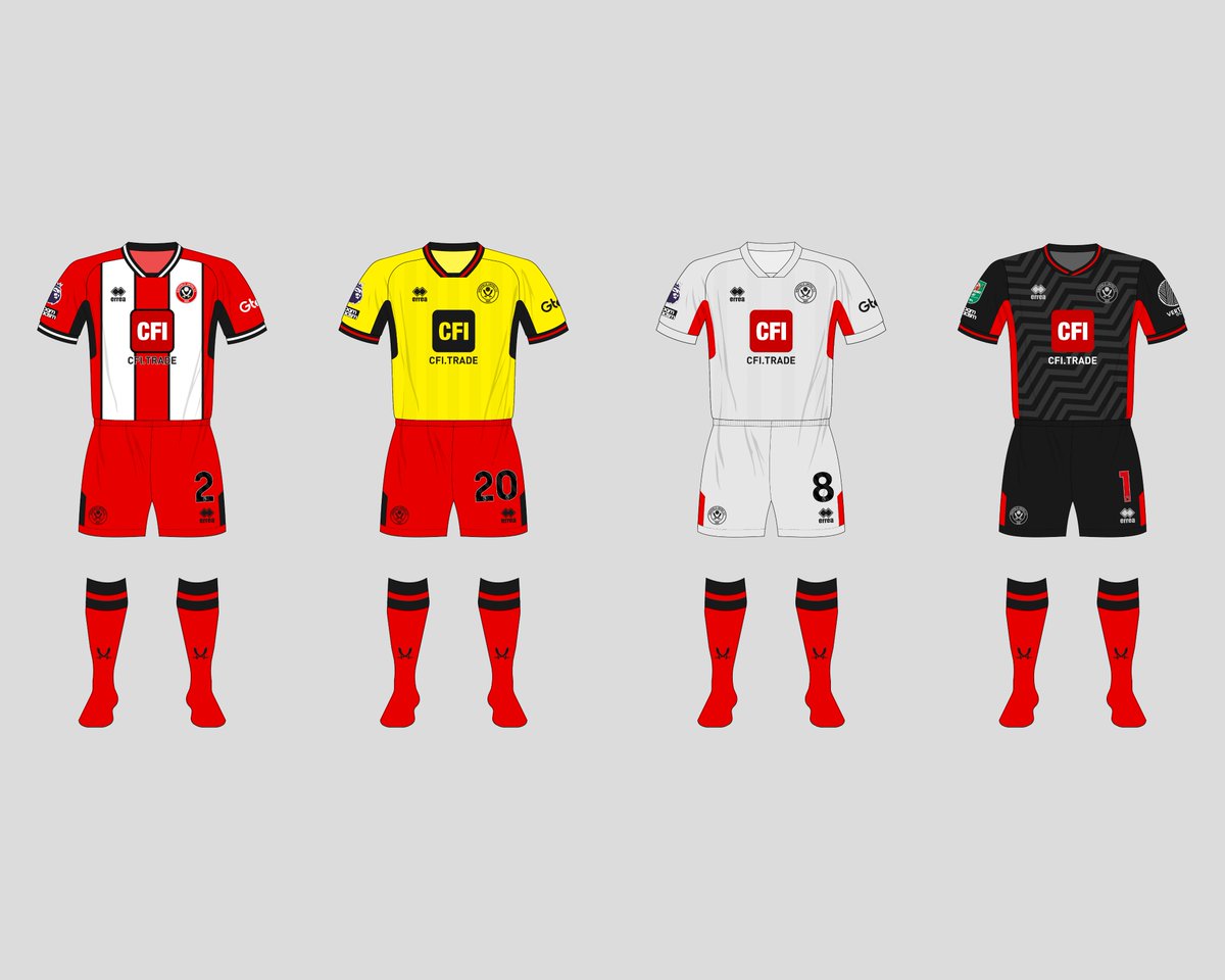 Sheffield United didn't have interchangeable kits this season but instead retained red alternative shorts and socks that worked with all three outfield strips and the black goalkeeper option museumofjerseys.com/sheffield-unit…