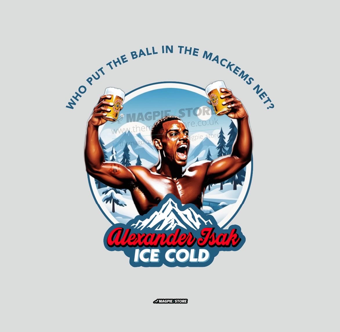 Hopefully see some more clinical finishing from our ice cool striker today 🧊🇸🇪

Who put the ball in the mackems net? 

Ice Cold Isak design available now:👉  themagpiestore.co.uk

#nufc #newcastleunited #nufcfans #nufc4life #newcastleupontyne #alexanderisak #isak #NUFC