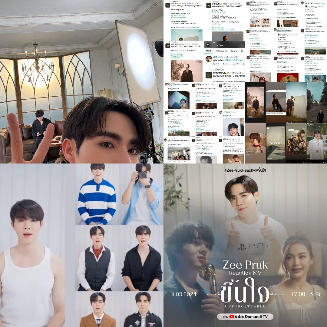 Zee having busy schedule for his upcoming content yet he went to interview room with nyu, spent hours posting abt nyu's single with tag, made a tiktok trend with nyu's song, & even made a reaction video.

The absolute devotion & love this man has for nyu ♡ #ZeePrukReactMVขึ้นใจ