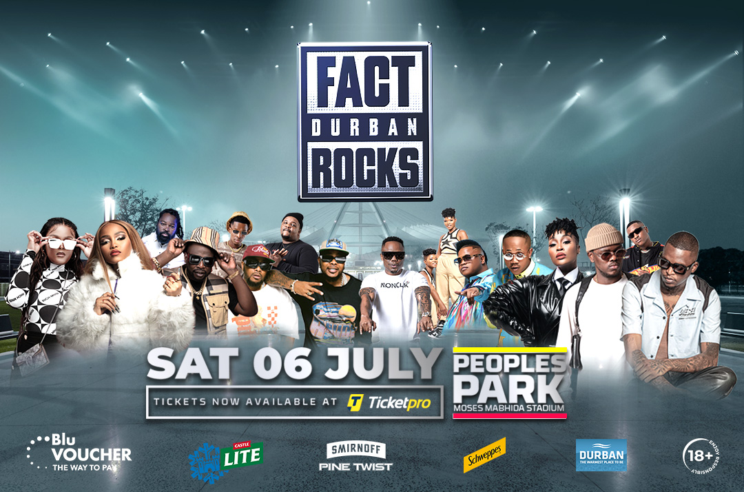Fact Durban Rocks July 2024 Early Bird From R200! Durban busiest weekend is around the corner so book those flights and accommodation now if you joining us from around Mzansi. To Start #Fact23 will feature: DJ Maphorisa; Major League DJz; Young Stunna; Zee Nxumalo; Dbn Gogo;