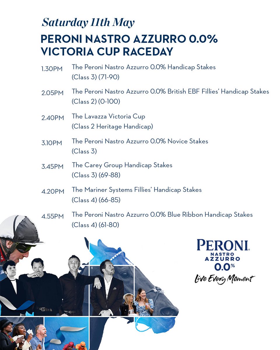 We simply couldn't get enough of the racing action yesterday, so we're back for more. Here's your Peroni Nastro Azzurro 0.0% Victoria Cup 2024 racecard. 🙌 @peroniuk
