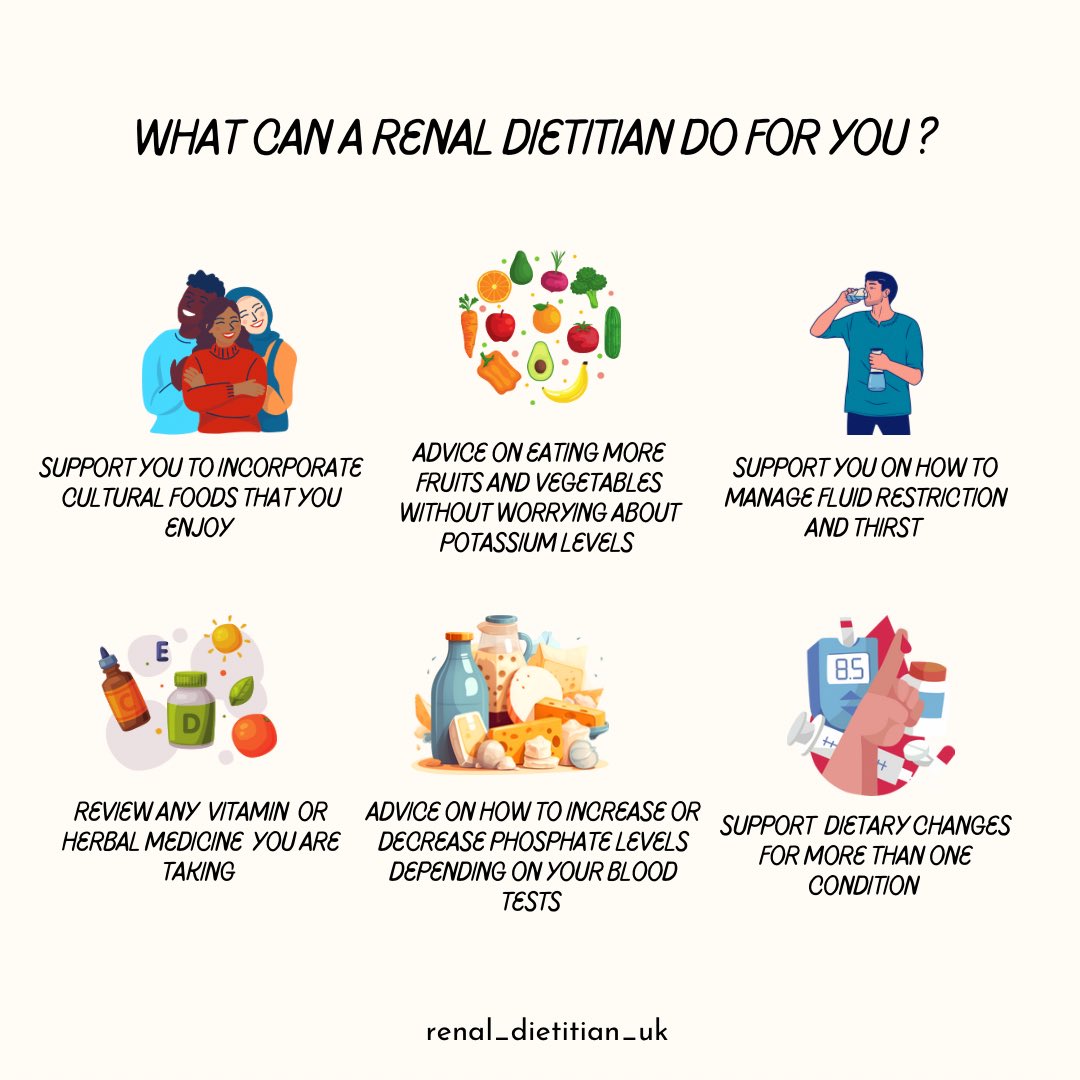 We don’t just restrict, we encourage and promote swapping foods about. Cultural food inclusion and having more of what you fancy! Renal dietitian’s here to support 🙋🏽‍♀️ #whatdietitiansdo #loveyourkidneys
