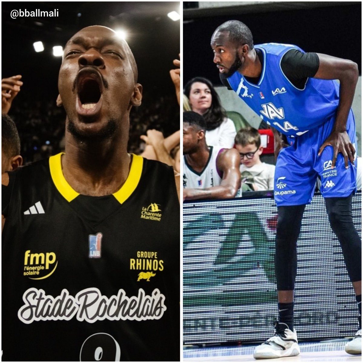 🔥🏀 Nos deux internationaux maliens 🇲🇱 Ibrahima Chérif Haidara avec @staderochelaisbasket et Ibrahim Djambo avec @jav_officiel sont Qualifiés aux quarts de finales des #PlayoffsProb 2024 en France. @IceeBurry @ibadjambo #Basketball #ProB #BBALLMALI