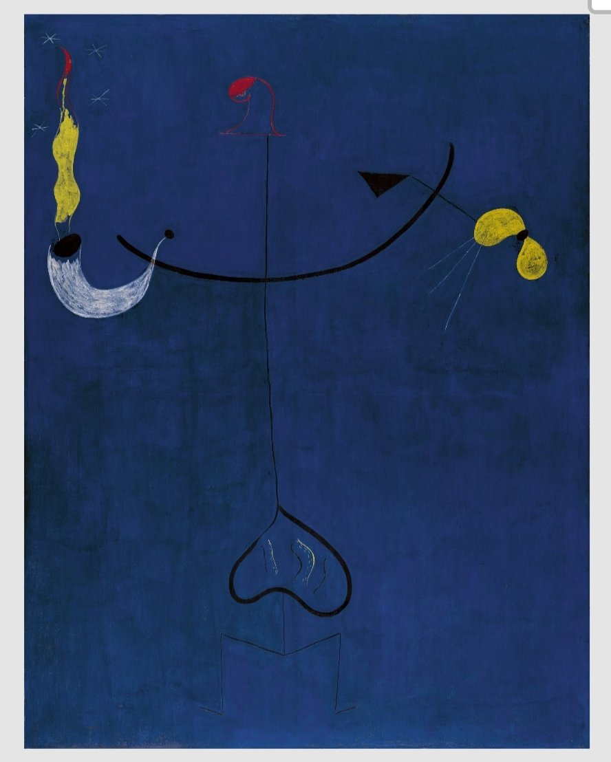 ギターを持つカタルーニャの農民

『Catalan farmer with guitar』1924
─Joan Miró
🇪🇸Apri 20 1893 - Dec 25 1983

This is the fruit of the path that Miró began after visit to Paris and his subsequent contact with Dadaist and Surrealist poets and artists.
🖼Thyssen-Bornemisza museum