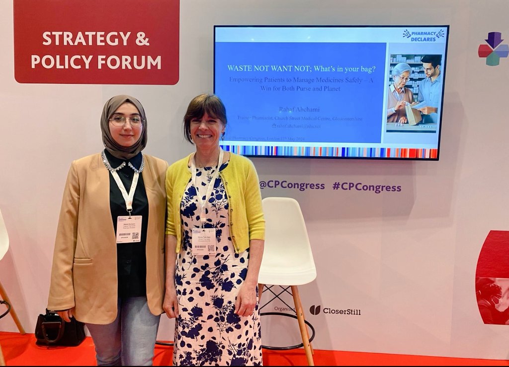 Waste no, Want Not - What's in Your Bag? Project by Rahaf Achami  &amp; <a href="/WendyTBdeclares/">Wendy Tyler-Batt 🌍 Pharmacy Declares!</a>

🔹 Pts care about waste/Empower them to speak out!
🔹Study showed 36% had unwanted meds in their bag
🔹70% Pts were unaware meds =waste once left the pharmacy 

<a href="/CPCongress/">Clinical Pharmacy Congress</a> #CPCongress