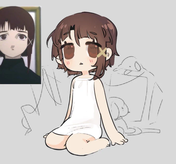 mentioned wanting to do lain merch a while ago and its finally! happening!gonna try and make this one a standee 