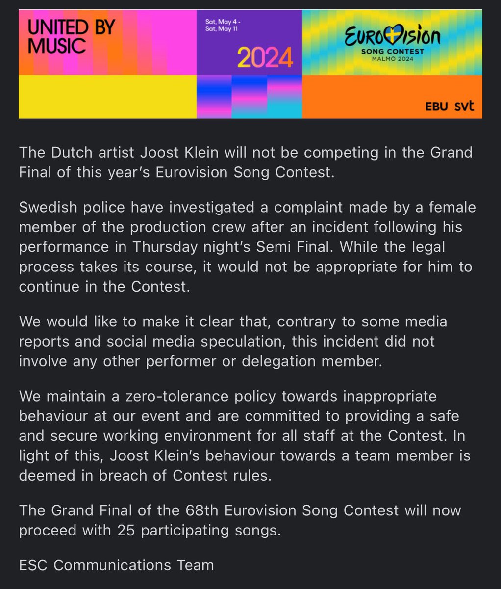 EUROVISION IS A FUCKING JOKE! Joost gets banned for an altercation after being insulted, and we have Israel in the contest that is massively killing innocent children every single day. Fuck this! #eurovision