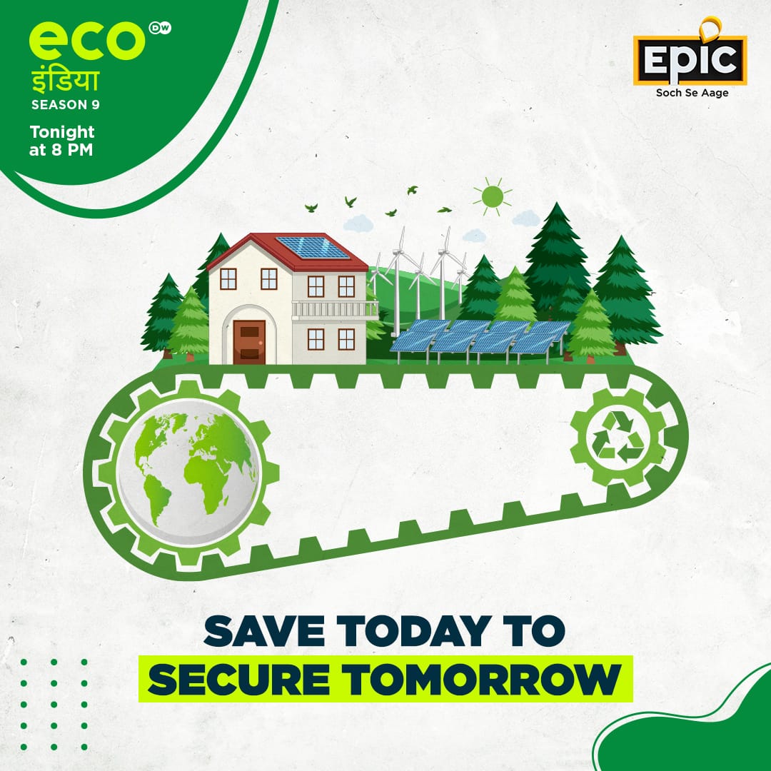 Powering up our commitment to a sustainable future! Watch Eco India - Tonight at 8:00 PM, only on EPIC Available On - Tata Play 735, Airtel 138, DISHTV 830, Videocon D2H 959, SUN DIRECT 327, GTPL 390, GTPL KCBPL 342, SITI Digital 608, IMCL (IN DIGITAL) 292, FASTWAY 277, HATHWAY