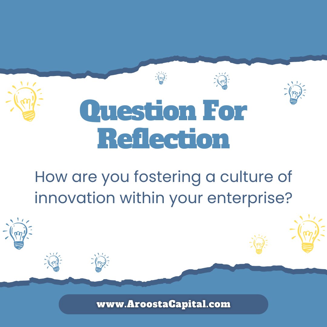 Encouraging Innovation

How are you building a culture of innovation within your enterprise? Share your innovative sparks! 

#InnovationCulture #CorporateInnovation