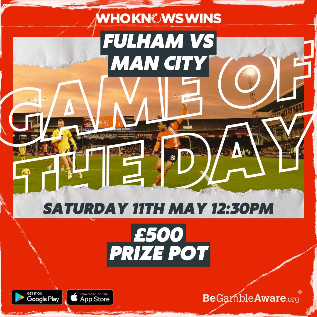 #PremierLeague Fulham vs Man City today, kick-off in an hour! 💷 £500 Prize Pot 🔗 wkw.page.link/osS2 🔞 BeGambleAware.org