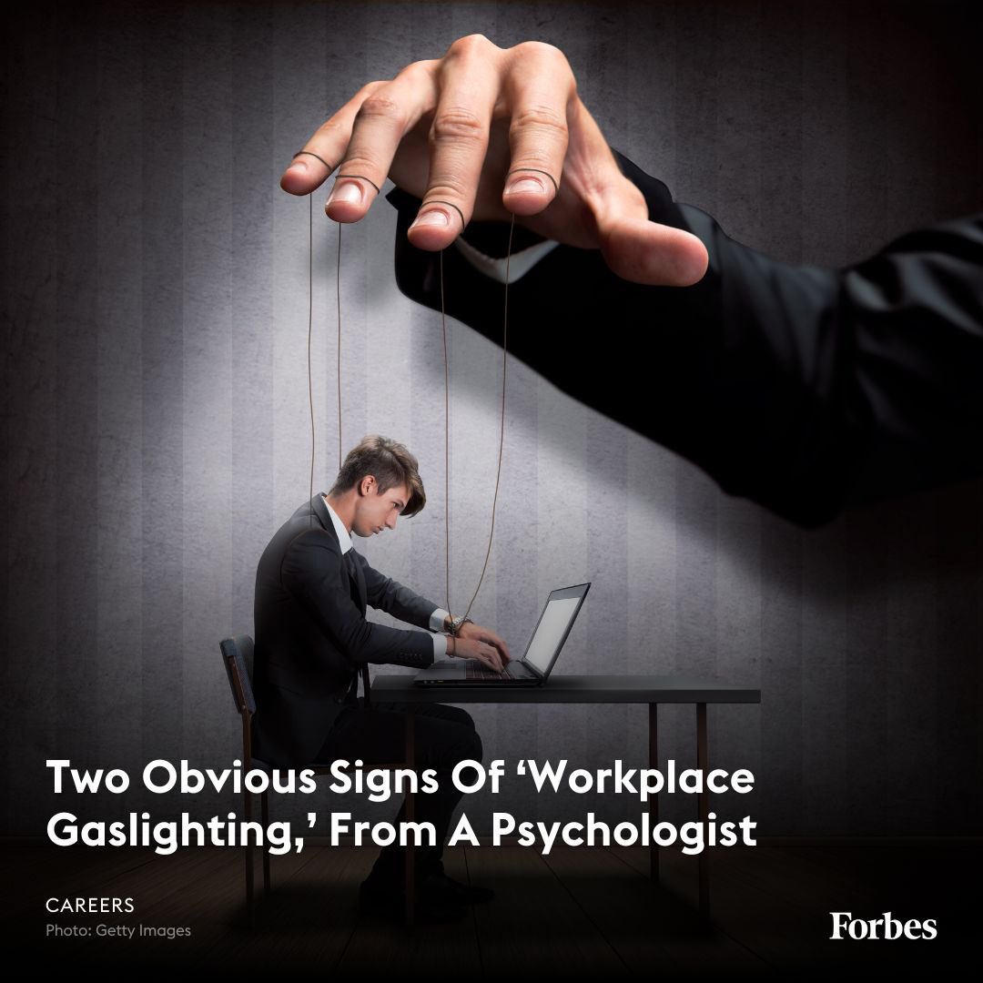 Workplace gaslighting comprises two types of abusive behaviours, which strain employee mental health & job satisfaction, “trivialization” & “affliction” according to a 2023 study published in Frontiers In Psychology. By Mark Travers via @Forbes forbes.com/sites/traversm… cc