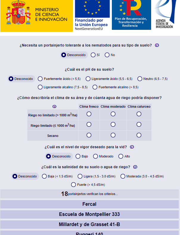 Si piensas que alguna vez plantarás una viña, añade este enlace a favoritos 💚 aguaycultivos.csic.es/portainjertos/ Selector de portainjertos SPW4.0