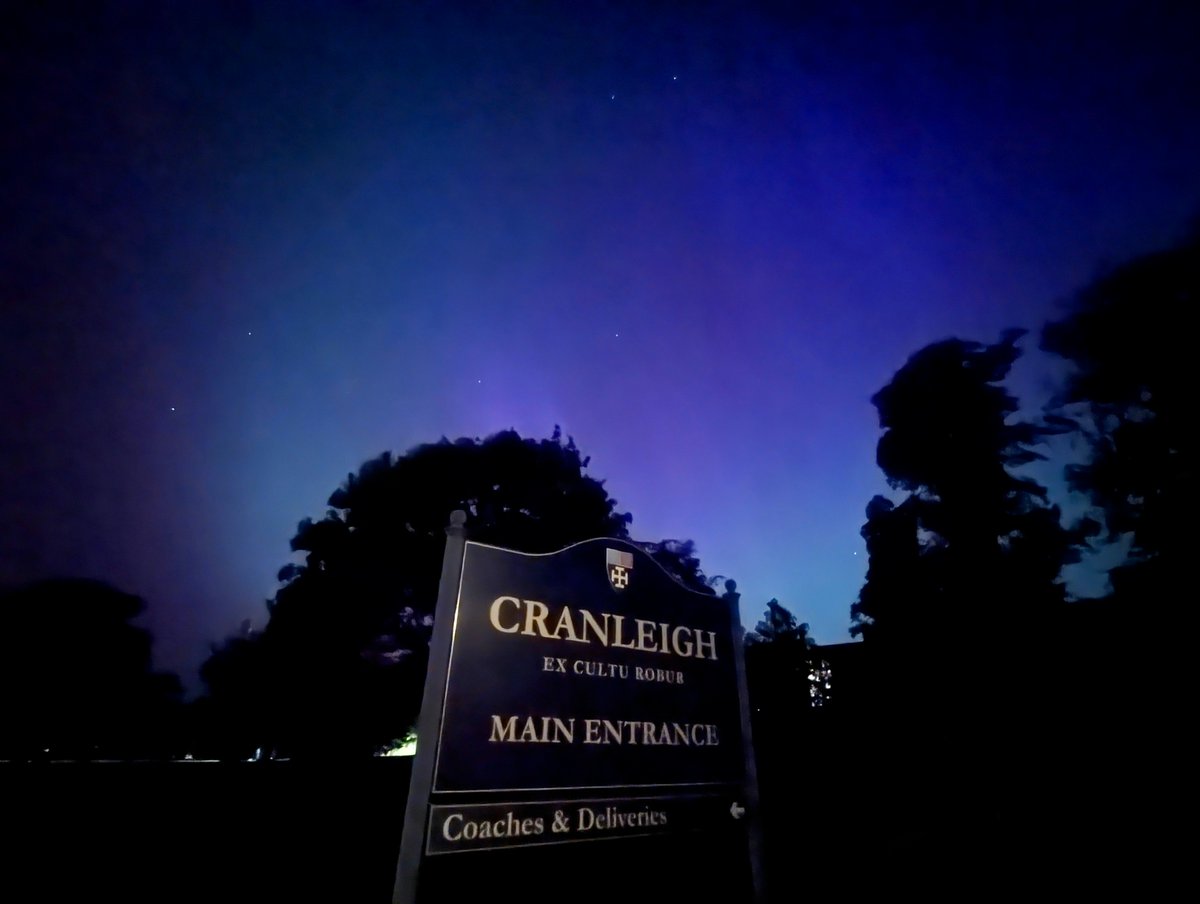 The Aurora over @cranleighschool @CranleighPrep last night! What an incredible, magical event to see this far south - the photos really don't do it justice . How lucky we are to live in such a beautiful universe: lets look after it for our children. #AuroraBoreal #NorthernLights