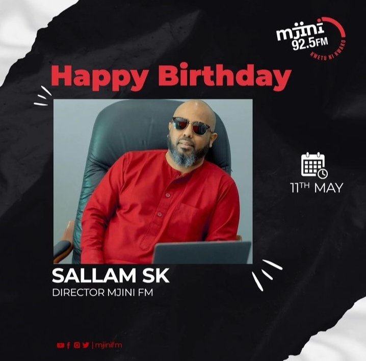 Maisha Marefu Big Boss <a href="/Sallam_SK/">-Mendez</a>  kwa niaba ya team #sportsknockout ya 92.5 <a href="/mjinifm/">Mjinifm</a>

<a href="/mjinifm/">Mjinifm</a> #KwetuNiKwako