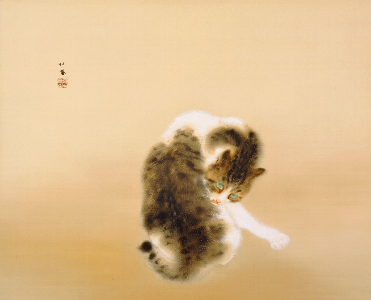 Tabby Cat, by Takeuchi Seiho, 1924 #nihonga #Caturday