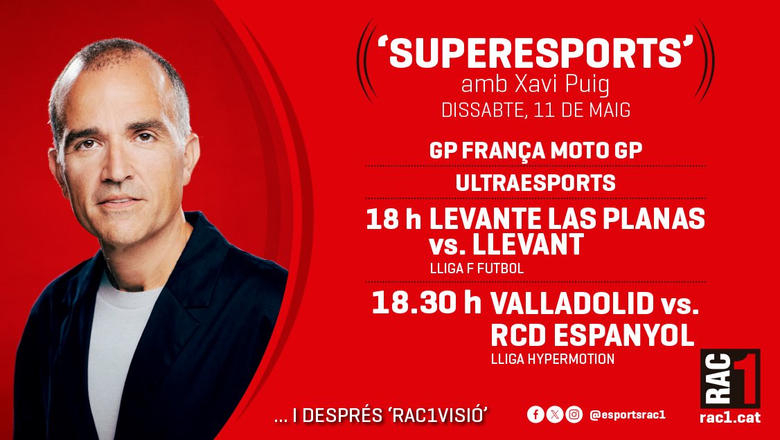 💥 El MENÚ d'avui a @rac1! ⏰ 14h #RAC1migdia ⏰ 16h #Superesports ⏰ 18:30h ⚽️ L'Espanyol juga a RAC1 ⚠️ Aquesta nit no hi ha #TuDiràs.