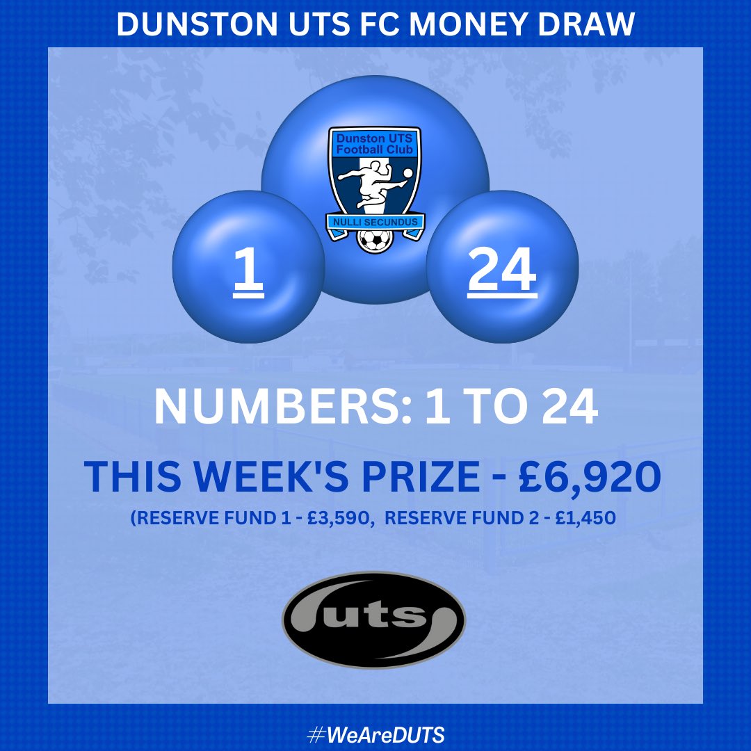 A jackpot of nearly £7,000 in Monday’s money draw! 💸 🔹 £1 per ticket | Pick four numbers 🔹 Numbers 1-24 🔹 Clubhouse open from 5pm (Monday) 🔹 Draw at 6pm 💳 You can also pay by bank transfer. Just drop us or @TonyCleugh a direct message for more info.