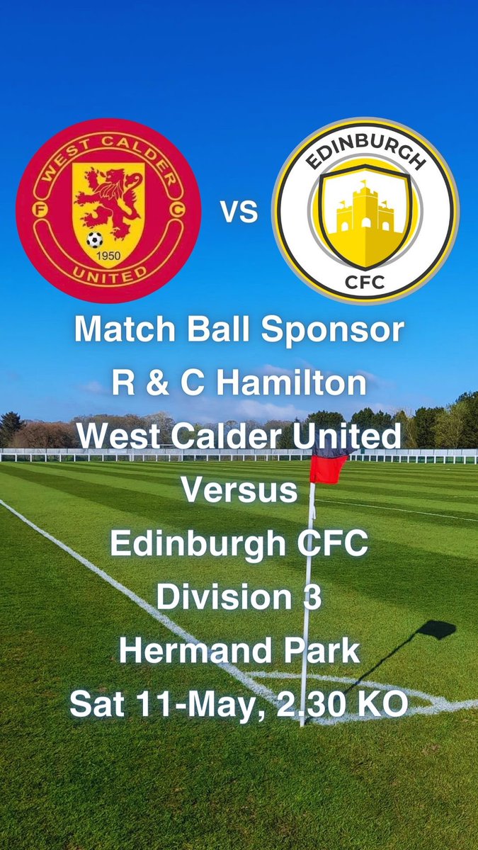 ⚽️MATCHDAY⚽️ Today we take on @EdinburghCFC in another vital Division 3 game. Sun is shining so why not come along and support your local team.
