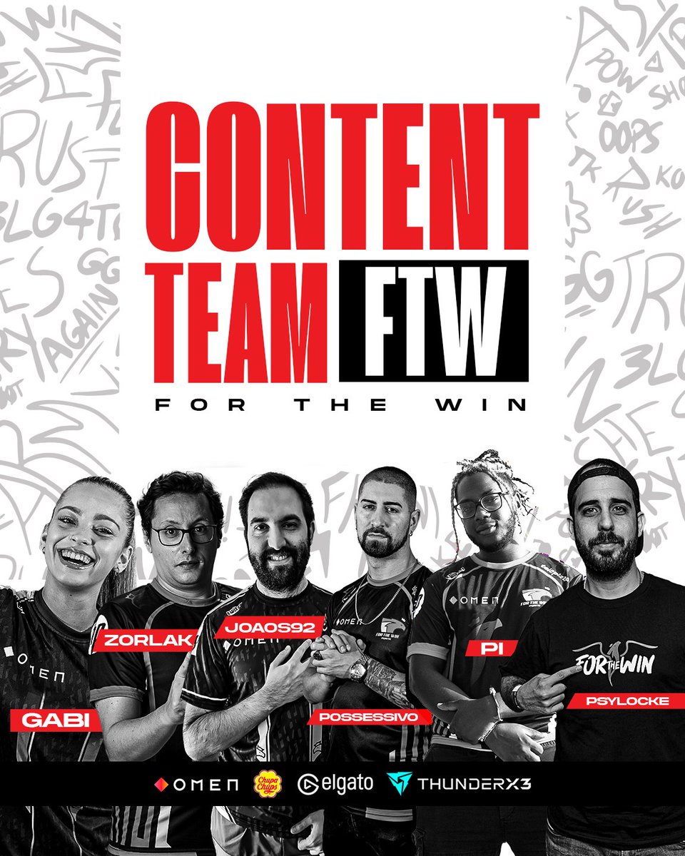 FTW | For The Win Esports (@ftwesports) on Twitter photo Conhece a Content Team da FTW e fica a par da reestruturação da equipa de criadores de conteúdo! 💥
👉 ftw.army/contentteam
#ftwesports #ftwarmy #ftwstreams #OMENFTW #CHUPACHUPSFTW #THUNDERX3FTW Conhece a Content Team da FTW e fica a par da reestruturação da equipa de criadores de conteúdo! 💥
👉 ftw.army/contentteam
#ftwesports #ftwarmy #ftwstreams #OMENFTW #CHUPACHUPSFTW #THUNDERX3FTW