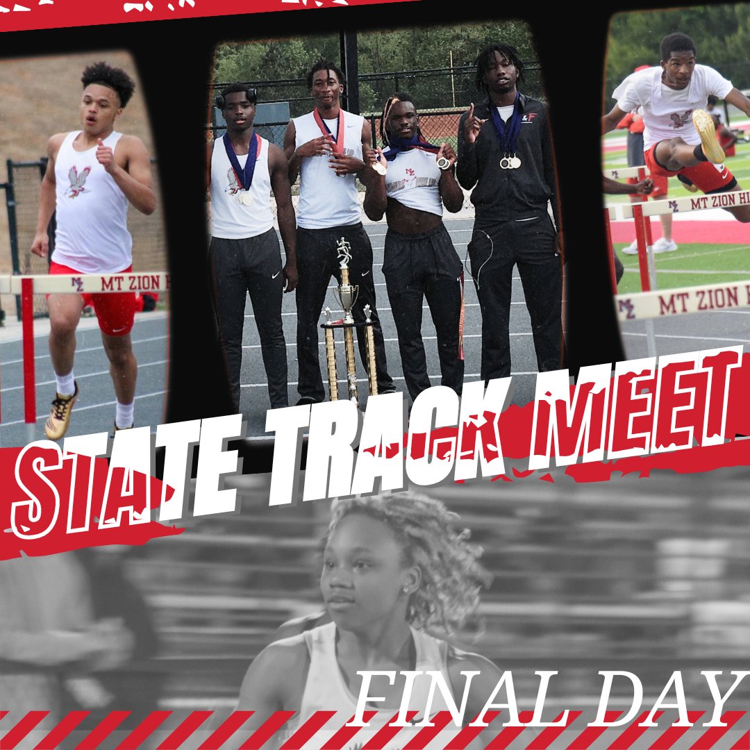 LAST DAY! Carlissa Randall- 100 and 200 FINALS
Carlos Randall- 4x200 
Khazyia Ackey- 100 FINALS and 4x200 
Phillip Jackson-Billings- 4x200
Jerry Terrell- 4x200  Keontay Rowe- 110 Hurdles FINALS
Isaiah Hindsman- 110 Hurdles FINALS