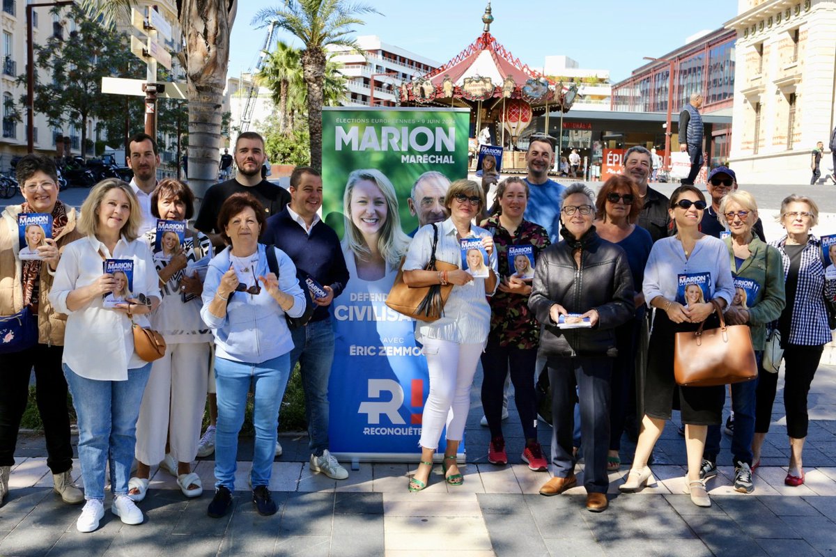 🔥 Mobilisation exceptionnelle pour @MarionMarechal ce matin à #Nice06!

Vous voulez battre Macron au parlement européen et renverser la majorité von der Leyen ⏩ le 9 juin #VotezMarion