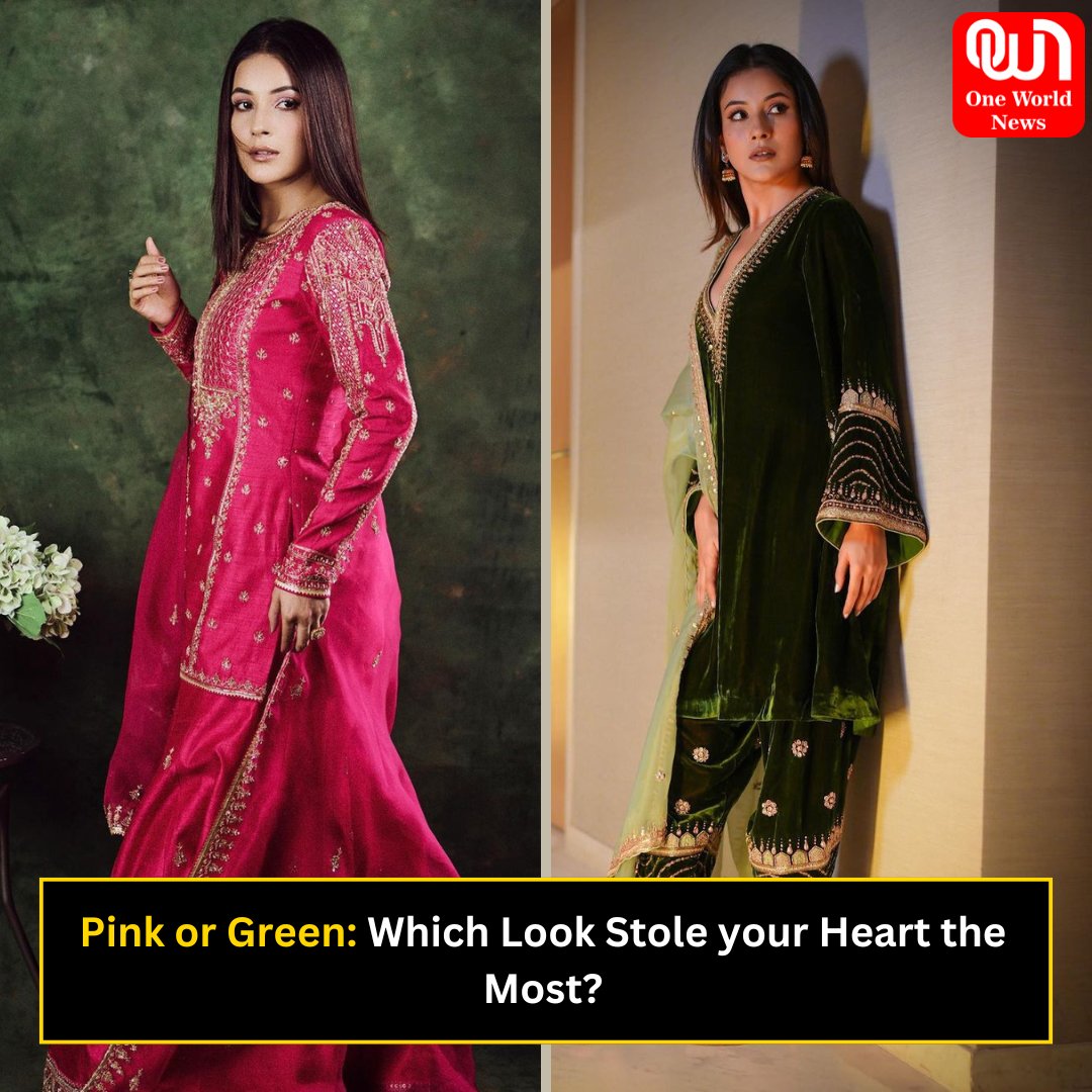 Pink or Green: Which Look Stole Your Heart the Most? #ShehnaazGill #Shehnaazians #ShehnaazKaurGill #oneworldnews