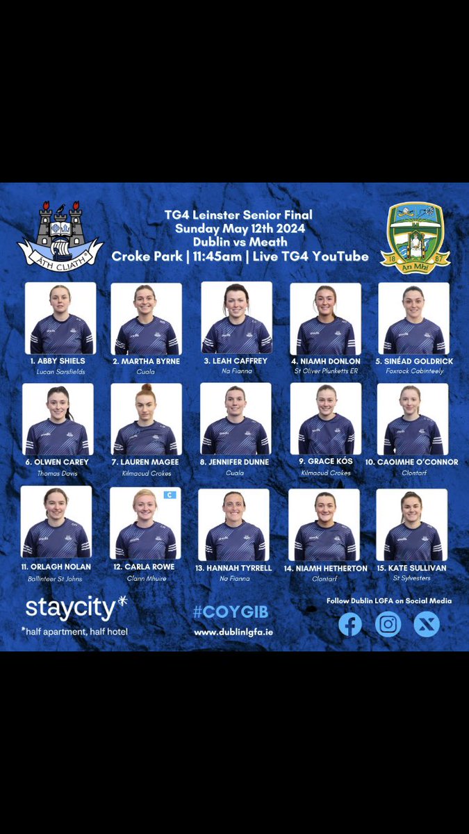 SMhuire's tweet photo. Everyone in Scoil Mhuire wishes past pupils, Caoimhe Buckley and Abby Shiels the best of luck as they line out against Mayo and Meath respectively this weekend. @LucanLGF_PRO @lucansarspro @dublinladiesg https://t.co/4N4c3lduQQ