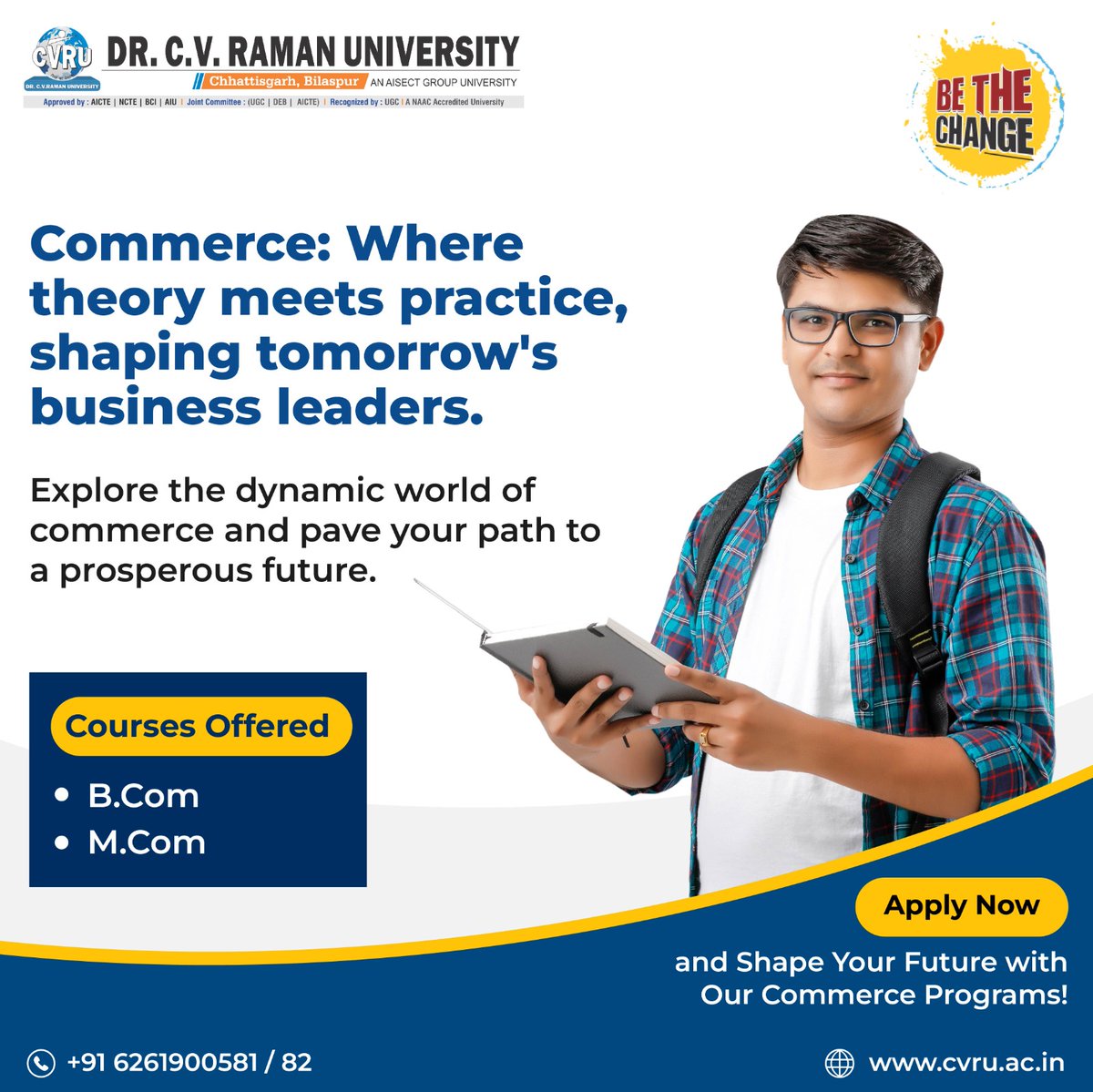 Shape your future in commerce with our B.Com and M.Com programs. Apply now!

#CommerceEducation #BCom #MCom #ApplyNow #ShapeYourFuture #CVRUCG