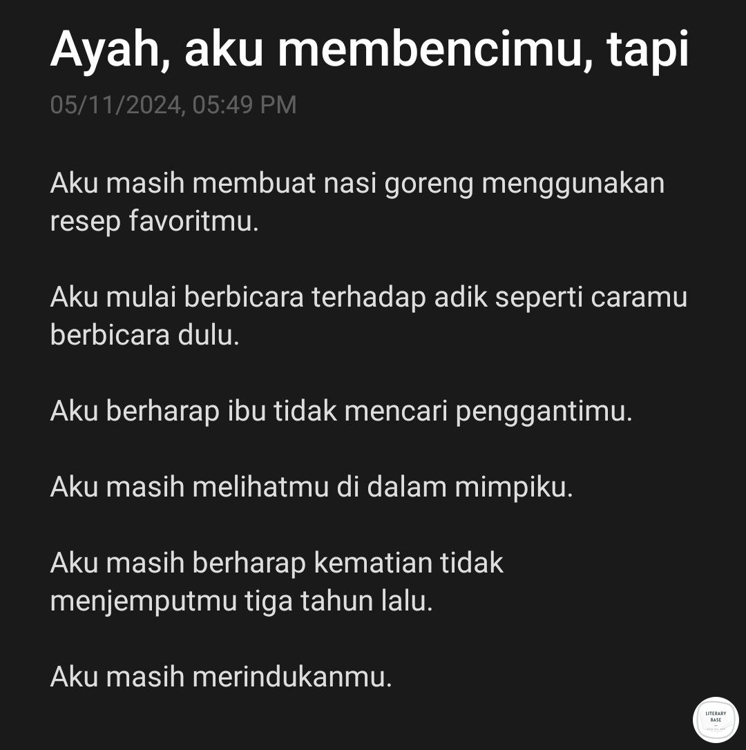 Karya —

Ayah, aku membencimu, tapi..