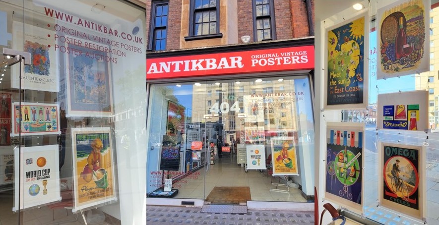 The sun's out! 🌞 Perfect for a stroll along the King's Road to view our new display including summer travel, wine, football and exhibition posters AntikBar Original Vintage Posters, 404 King's Road, Chelsea, London SW10 0LJ AntikBar.co.uk #AntikBar #VintagePosters