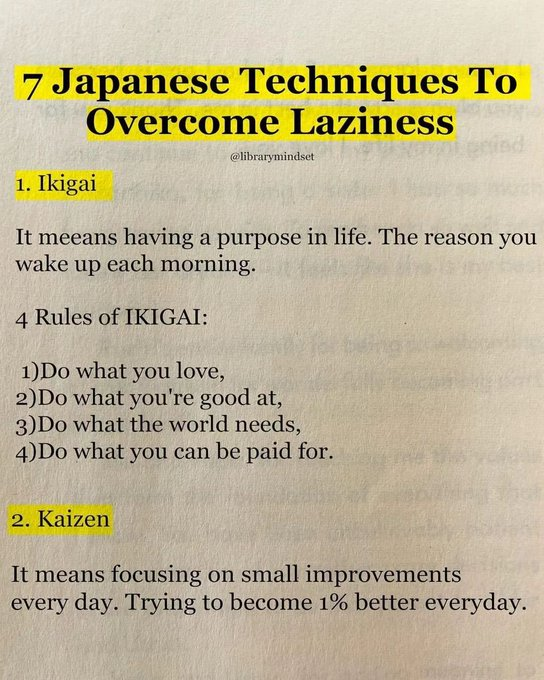 7 Japanese Techniques To Overcome Laziness. 1-2.