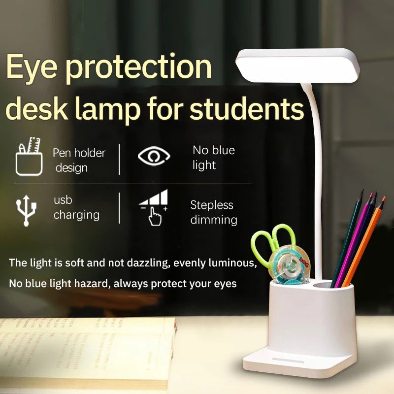 Lampe de table multifonctionnelle à gradation USB rechargeable Protection des yeux Lampe de table LED pour l'apprentissage de la lecture en intérieur Prix 🏷️ 8500 Téléphone 📞 708824823