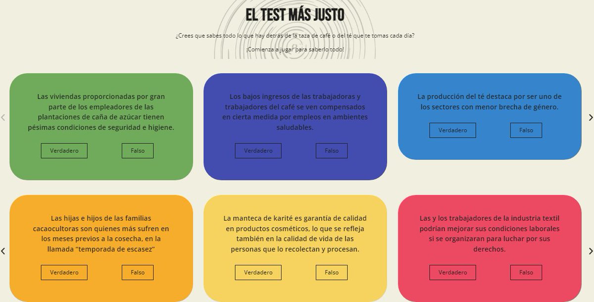 ¡A jugaaaaaar! ¿Crees que sabes todo lo que hay detrás de tu taza de #café ☕️, del #chocolate que disfrutas 🍫 o de la #ropa que te pones👕? En el #DíaMundialDelComercioJusto, date una vuelta por #ElTestMásJusto y descubre lo que sabes (y quizás más...) lesientabienatodoelmundo.org/#test