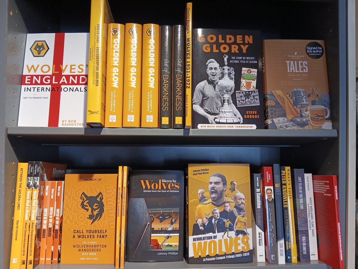 If you're in town for the last Wolves home game of the season, our #WWFC section is looking rather good! We are open until 5.30pm today. 🐺⚽️📚 #Wolverhampton #WOLCRY