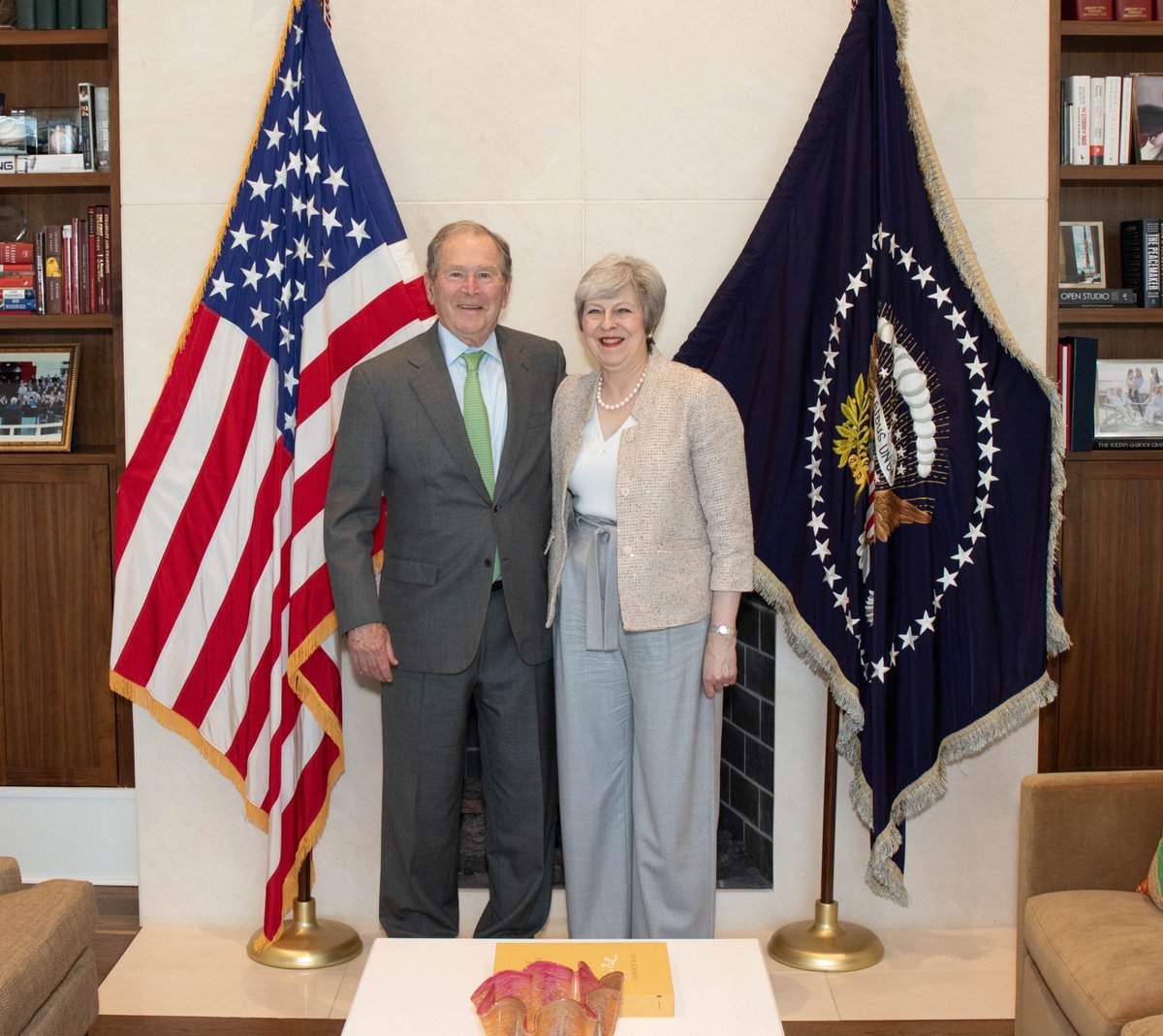 It was a pleasure to see President Bush again to discuss the special relationship between our two countries and the importance of defending our values in a world where they are increasingly under threat.