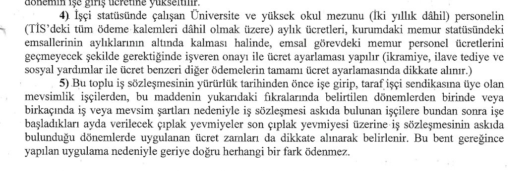 Öz Orman İş Tarım Bak. Orman İşyerleri toplu sözleşmede tekniker ve mühendis diplomalı işçilerin emsal statüdeki memurdan düşük alması durumunda aradaki ücret farkı ilave ücret olarak işçiye ödeniyor. Aynı maddenin tüm kamu toplu sözleşmelerinde olmasını istiyoruz @4_DKip