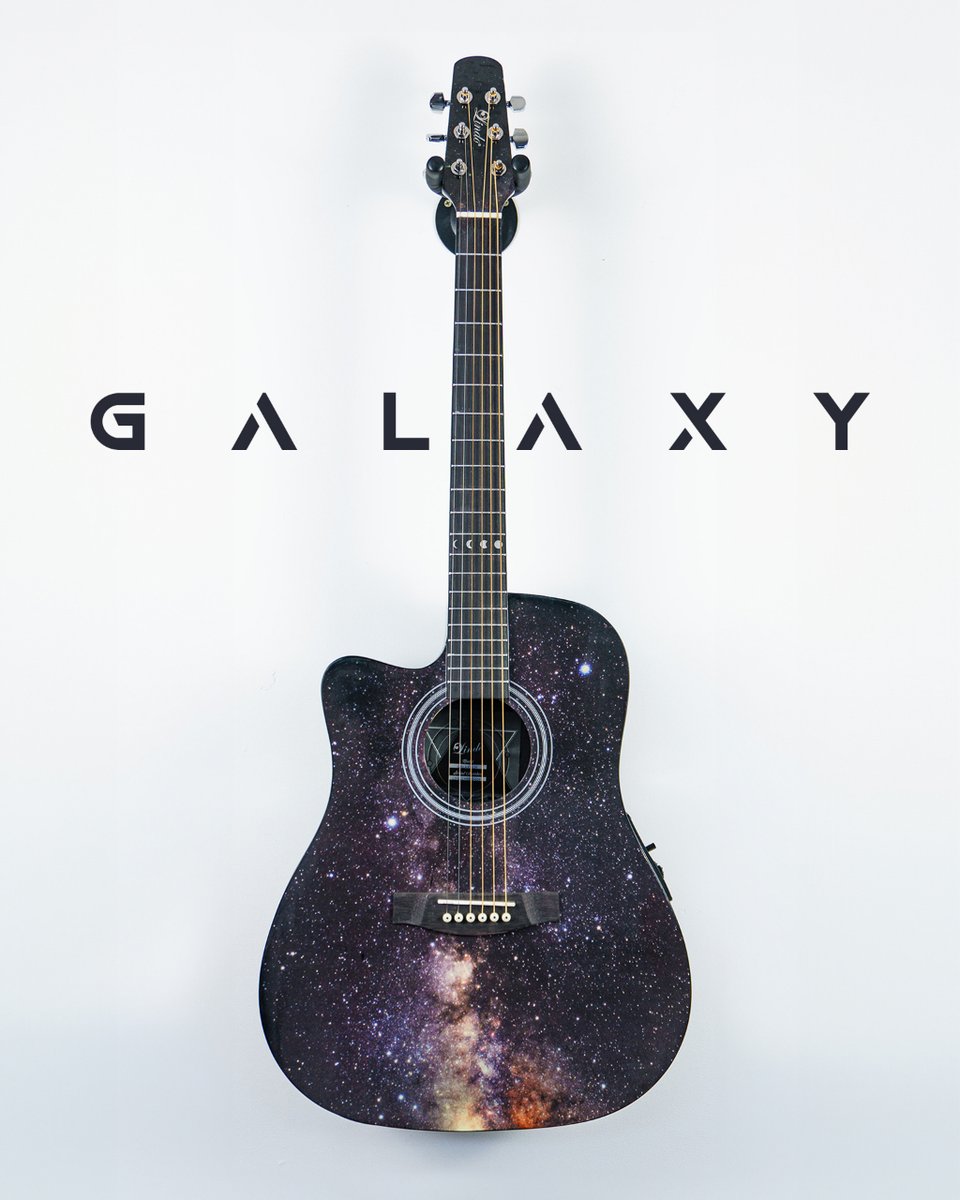 ONLY LEFTIES REMAINING! The Lindo Galaxy is a stunning guitar designed to celebrate the breathtaking beauty of the universe. #lindoguitars #acousticguitar #electroacoustic #lefthandedguitar #leftyguitar