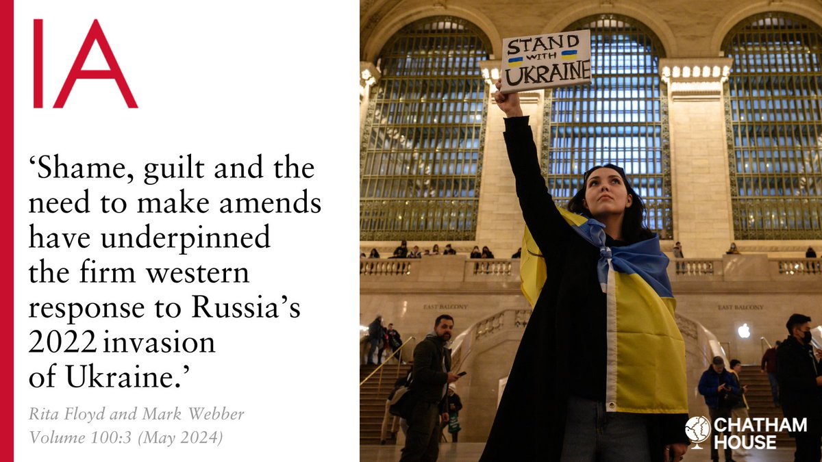 'The West wish(es) to make amends for actions which indirectly contributed to Putin’s decision to invade Ukraine', write @floyd_rita & @MarkAlanWebber ✍️ Read their article on how the West's response to Russia's Ukraine invasion is driven by guilt & shame:doi.org/10.1093/ia/iia…